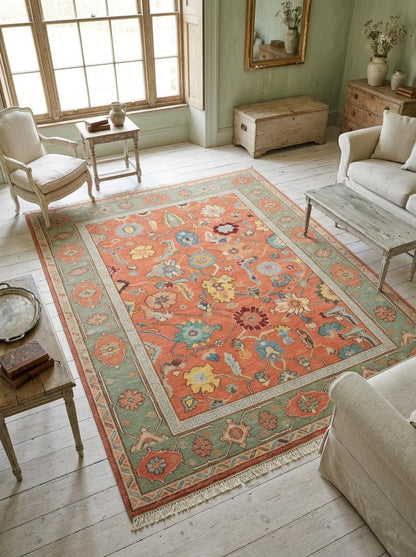Coral Garden Heritage Hand knotted Traditional Living Room Decor