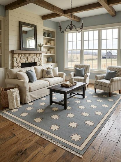 Scandinavian Hand Knotted Wool Rug US UK Interior Decor