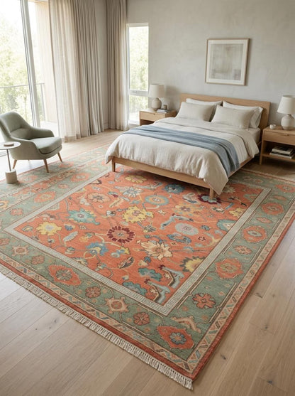 Coral Garden Heritage Hand knotted Traditional Living Room Decor