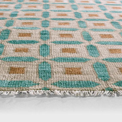 Hand Knotted Wool Oushak Rug Turkish Area Rug