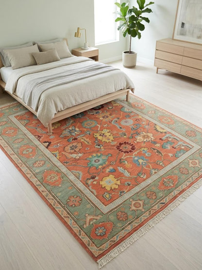 Coral Garden Heritage Hand knotted Traditional Living Room Decor