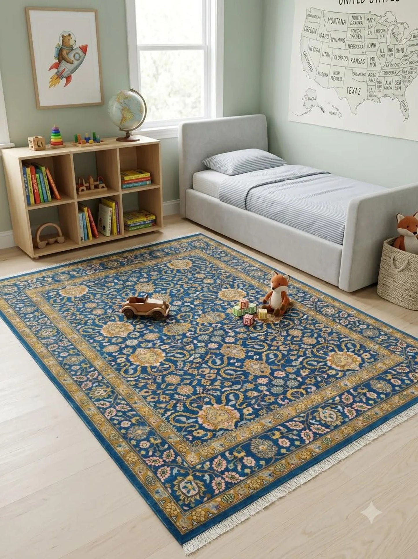Royal Persian Garden Hand Knotted Wool Area Rug