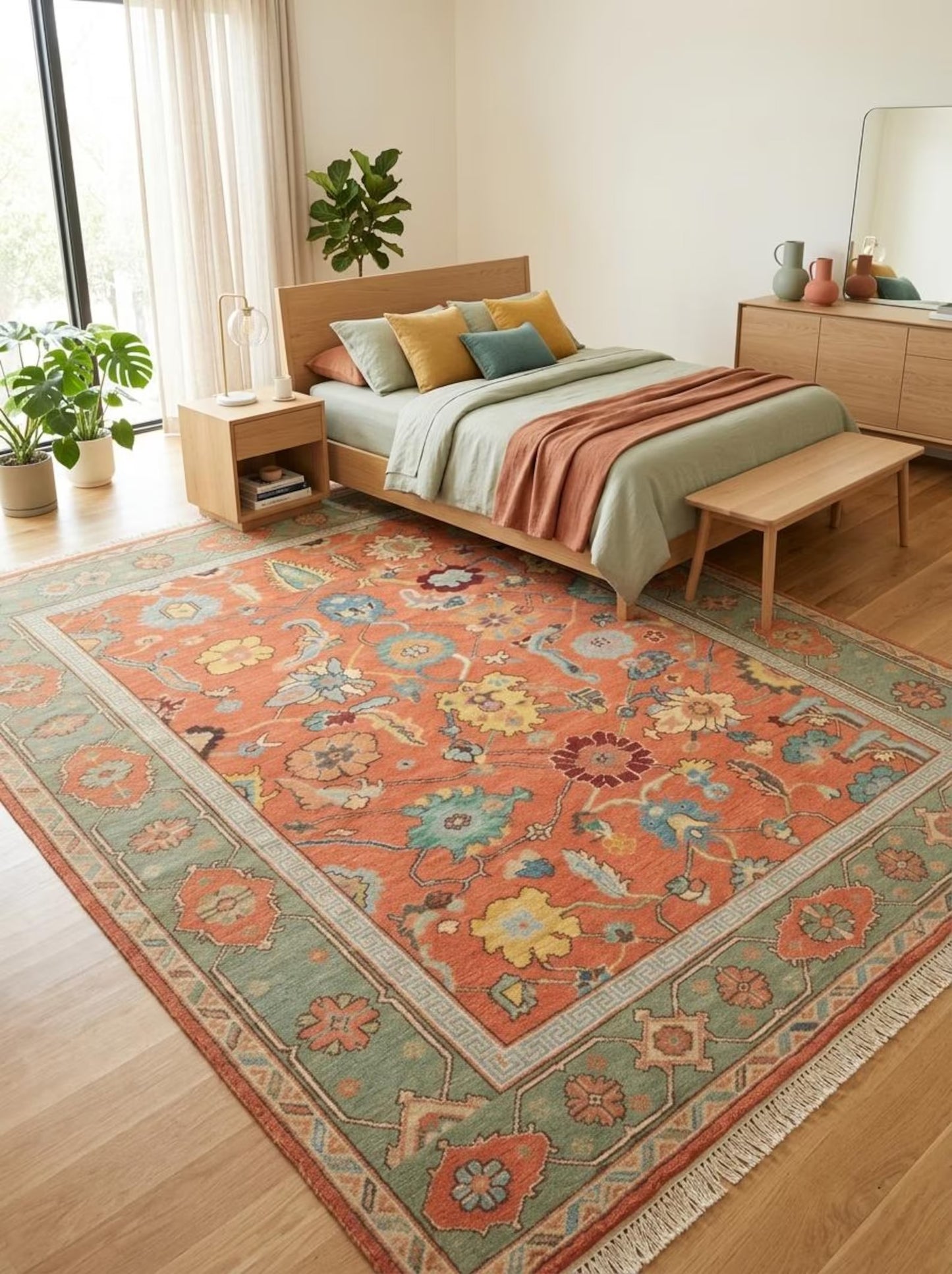Coral Garden Heritage Hand knotted Traditional Living Room Decor