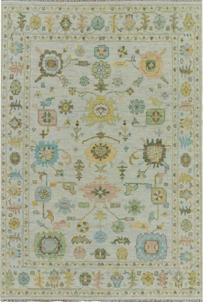 Ivory Pastel Bloom Traditional Floral Style Carpet