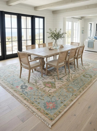 Vintage Floral Hand Knotted Persian Style Wool Area Rug