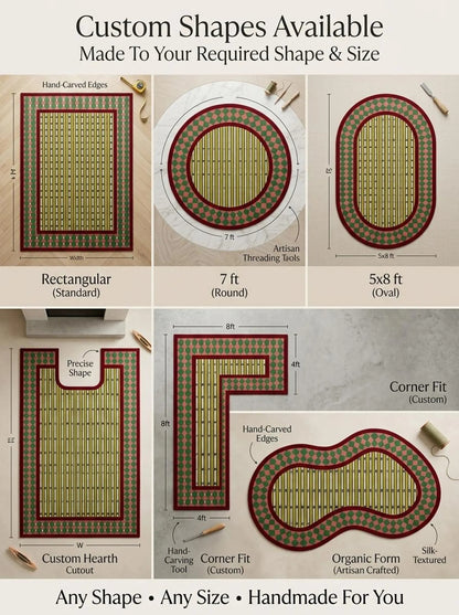 Modern Hand-Tufted Wool Rug, Geometric Area Carpet, Colorful Designer Rug