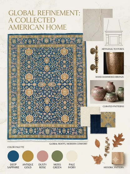Royal Persian Garden Hand Knotted Wool Area Rug