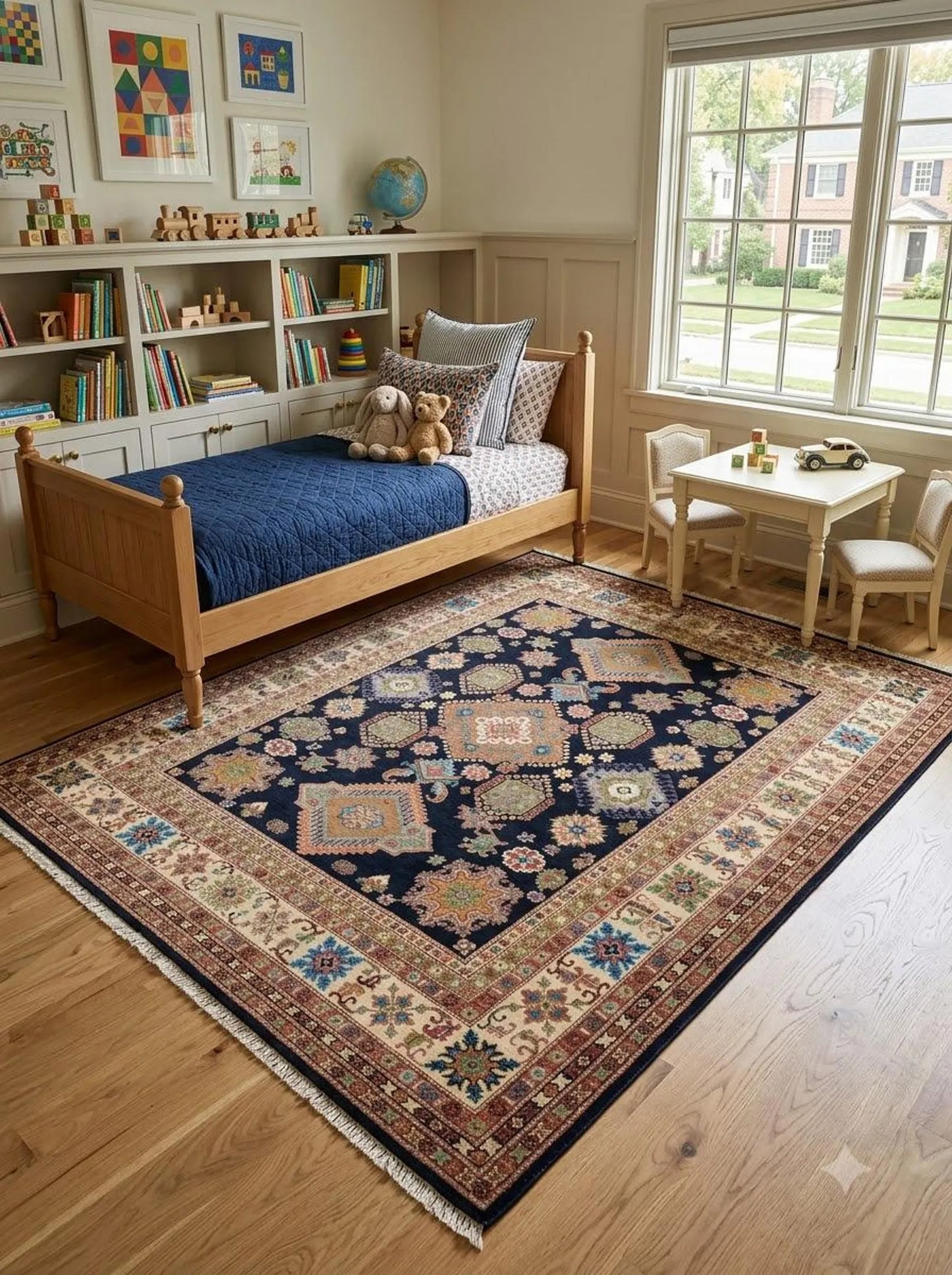 Noir Heritage Mosaic Hand Knotted Wool Area Rug