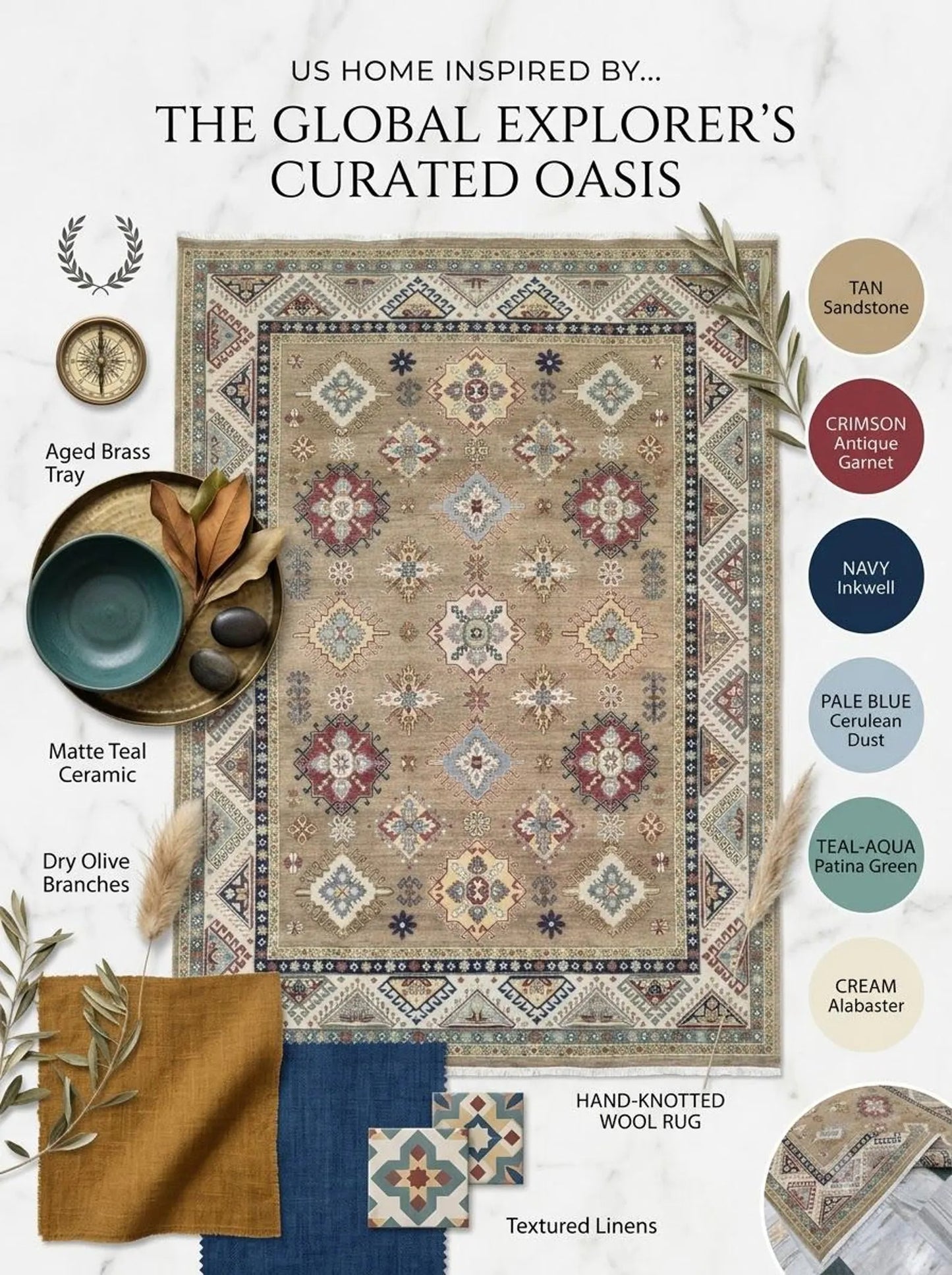 Multicolor Medallion Hand Knotted Wool Rug