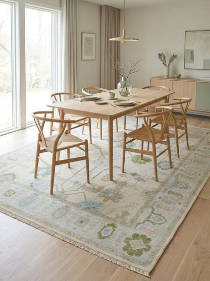 Earth Tone Heritage Hand Knotted Oushak Rug
