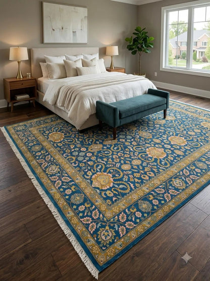 Royal Persian Garden Hand Knotted Wool Area Rug