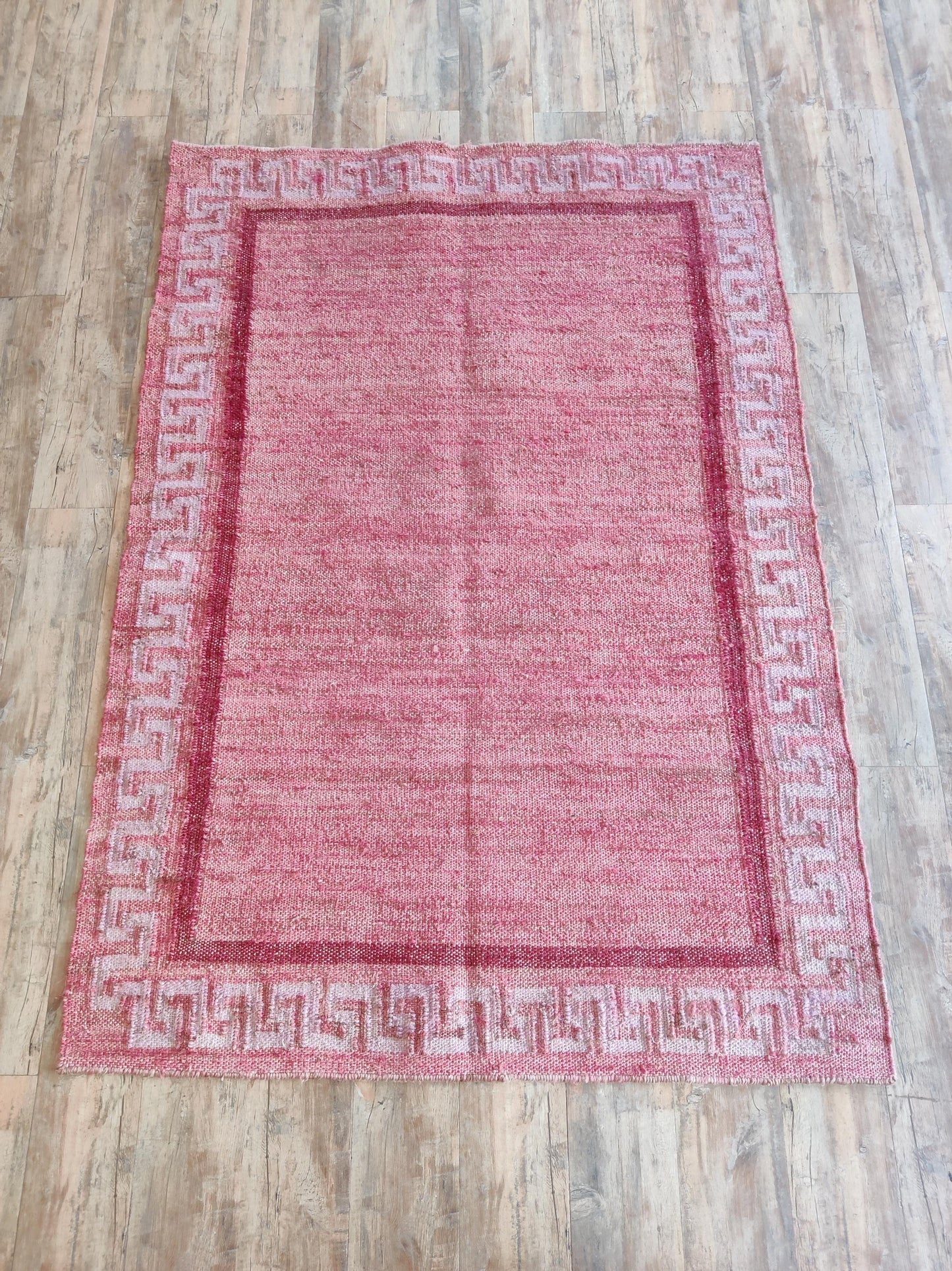 Modern Farmhouse Minimalist Red & Tan Reversible Carpet