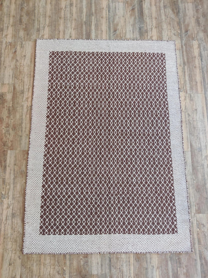 Rustic Grainy Design Handmade Wool Handloom Rug