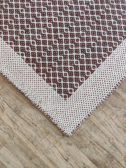 Rustic Grainy Design Handmade Wool Handloom Rug