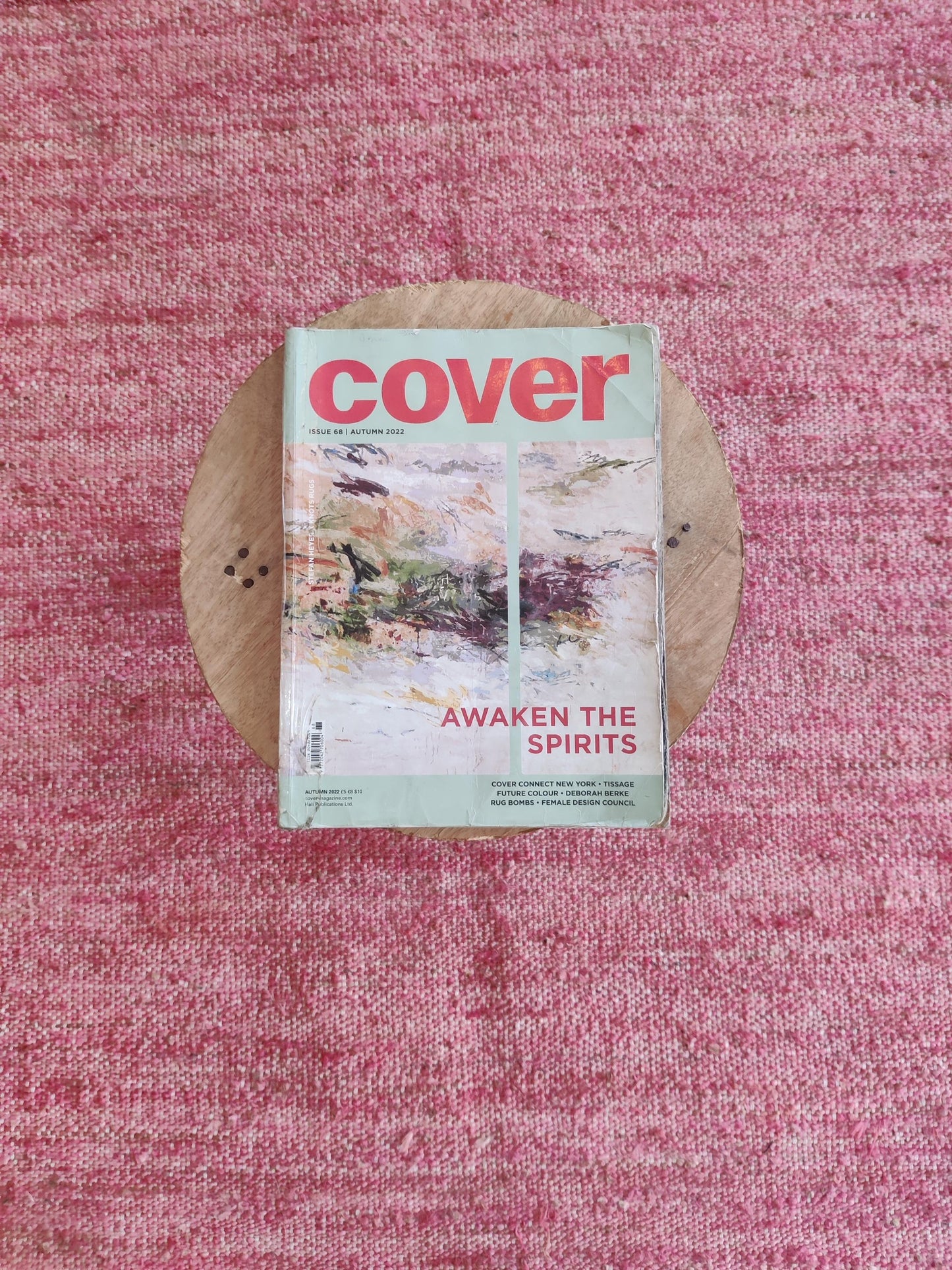 Modern Farmhouse Minimalist Red & Tan Reversible Carpet