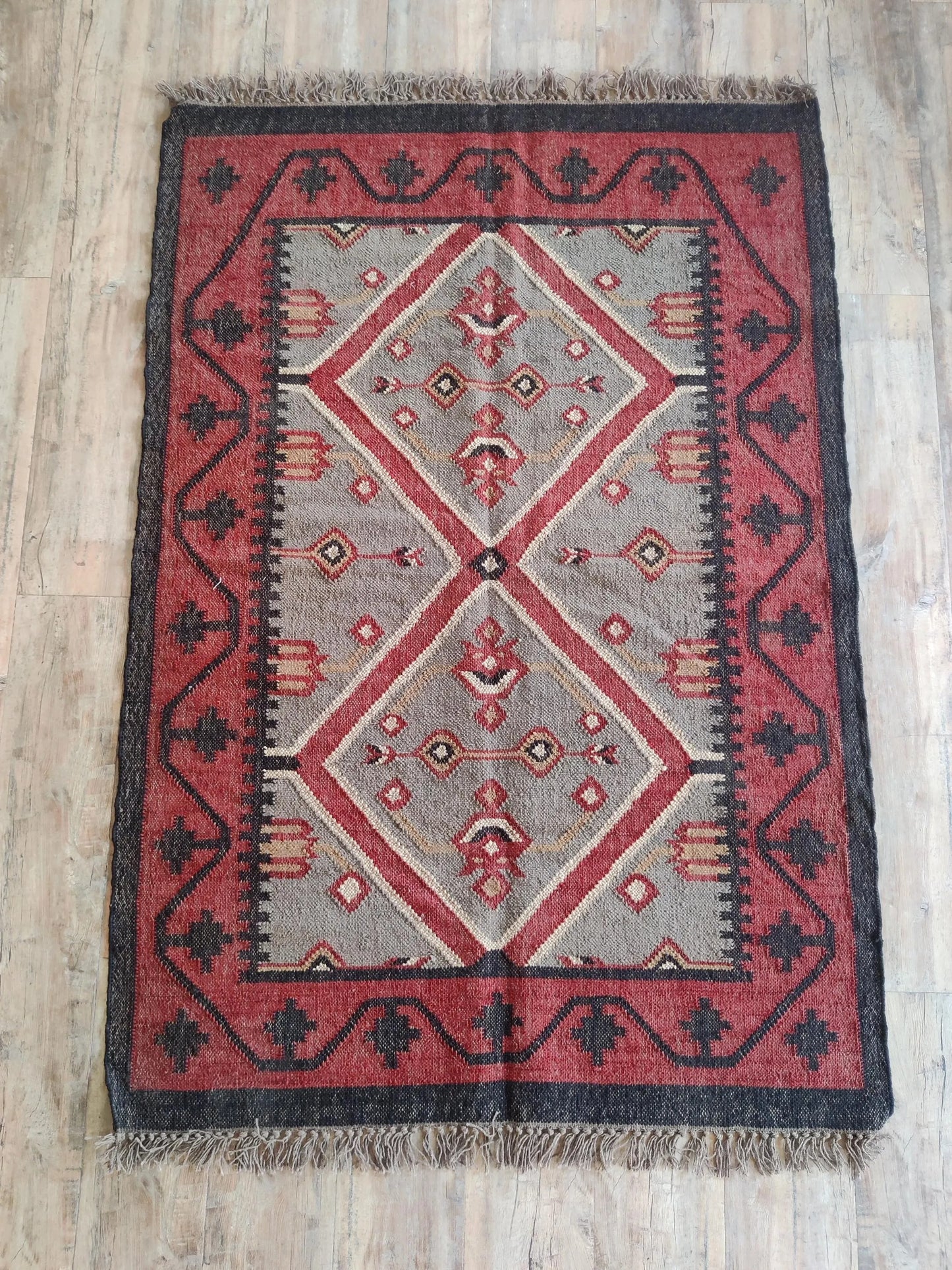 Rectangle Shape Vintage Dhurrie Oriental Kilim Rug