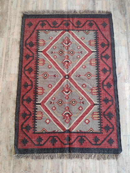 Rectangle Shape Vintage Dhurrie Oriental Kilim Rug