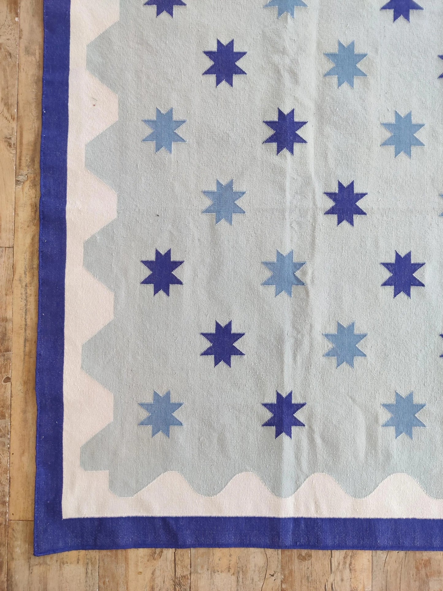 Light Blue Star Pattern, Contemporary Area Rug