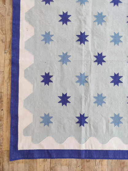 Light Blue Star Pattern, Contemporary Area Rug