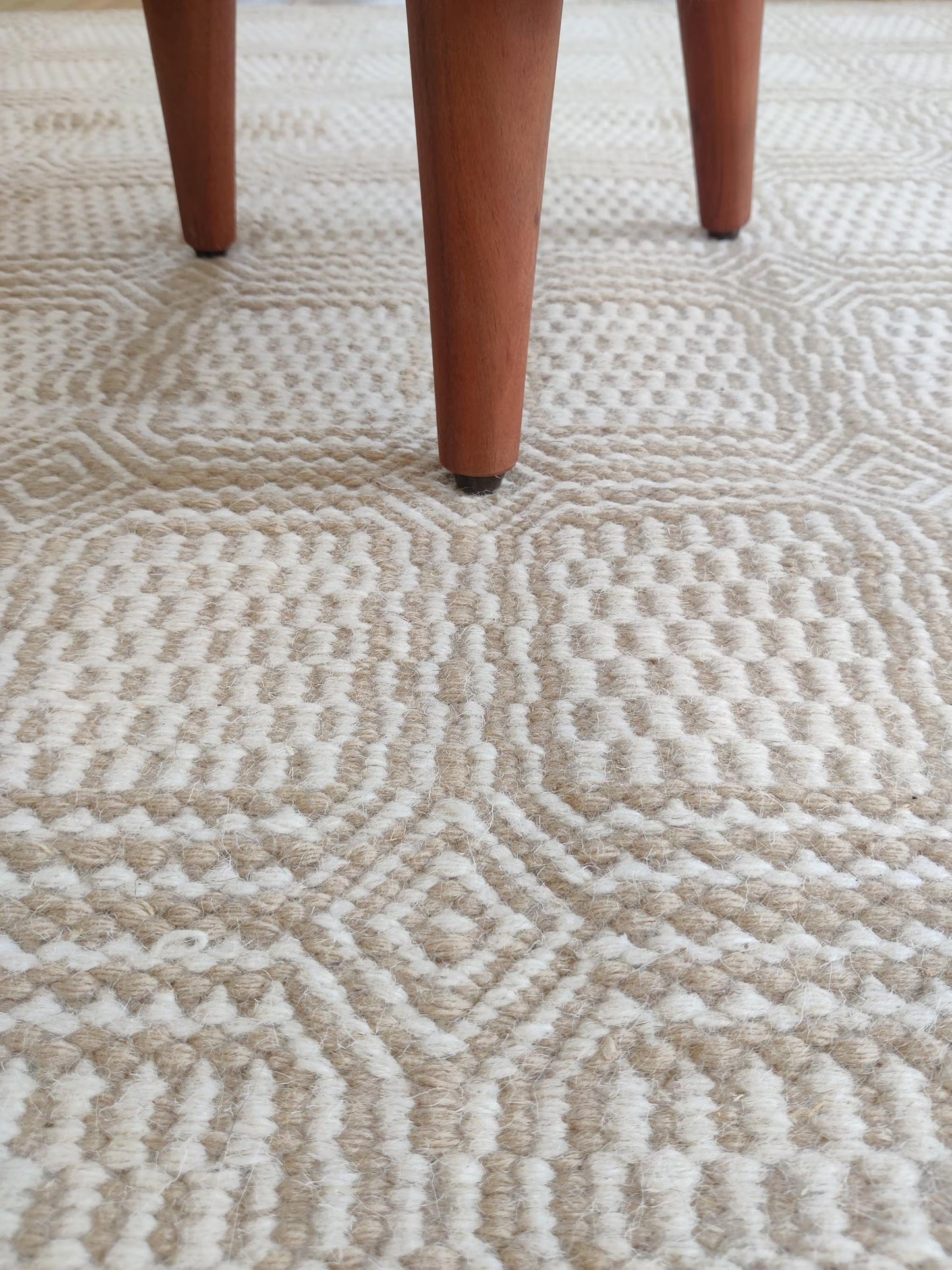 Sophisticated Neutrality Intricate Relief in Natural Wool