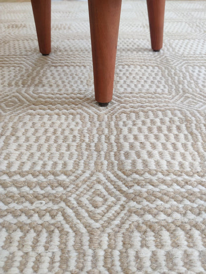 Sophisticated Neutrality Intricate Relief in Natural Wool