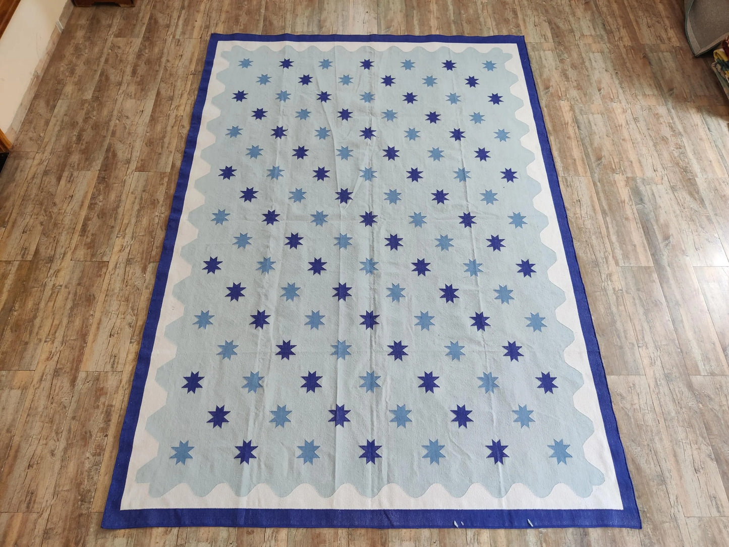 Light Blue Star Pattern, Contemporary Area Rug