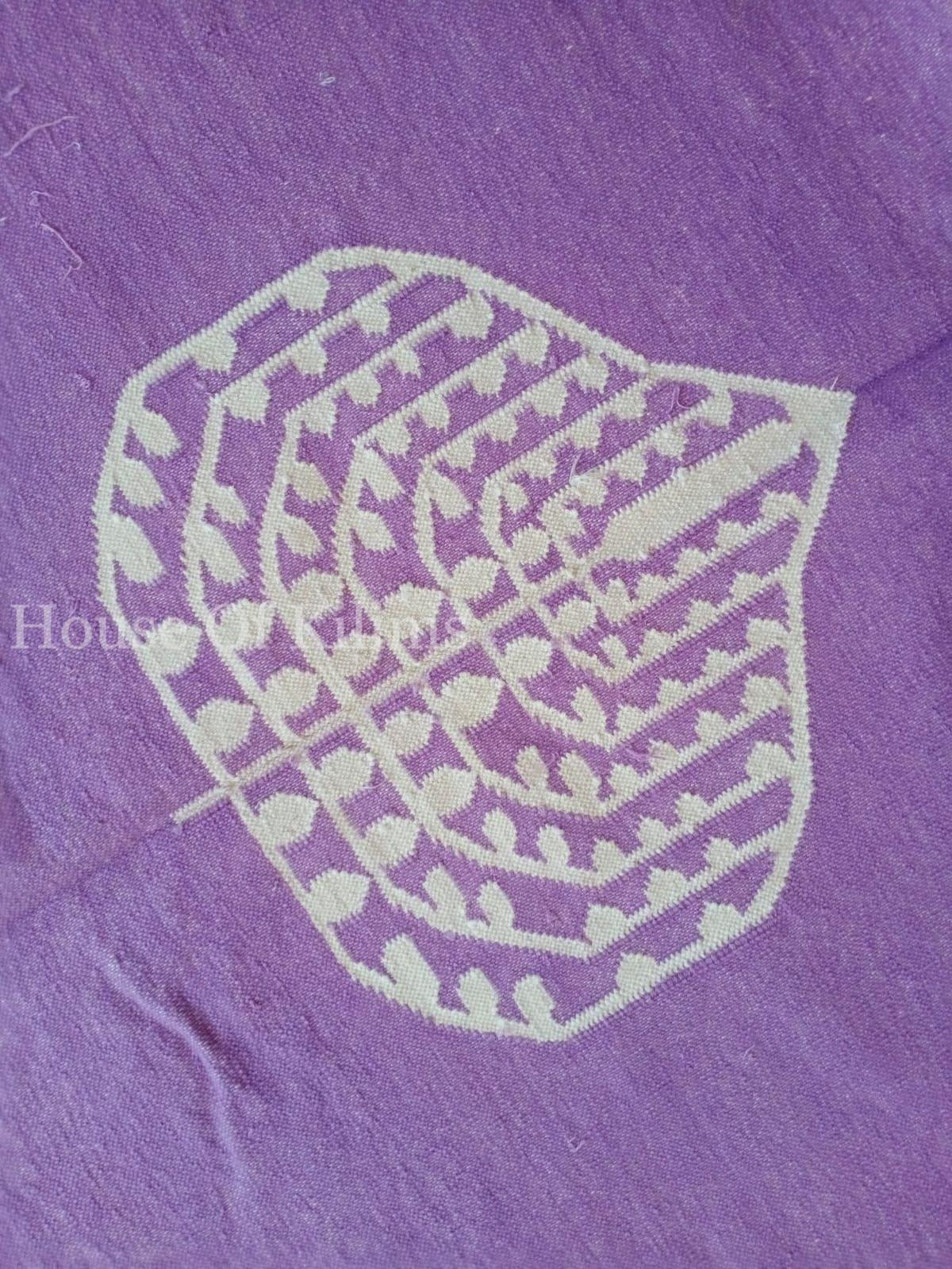 Orchid Bodhi Vibrant Lavender Purple Geometric Leaf Flatweave Area Rug
