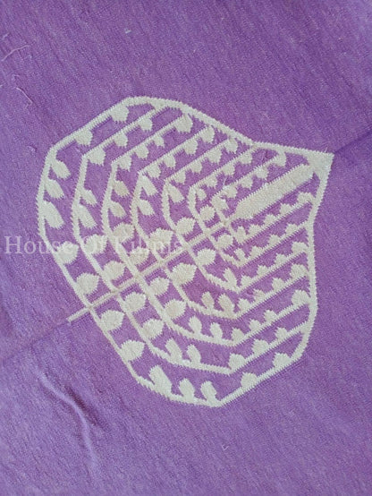 Orchid Bodhi Vibrant Lavender Purple Geometric Leaf Flatweave Area Rug