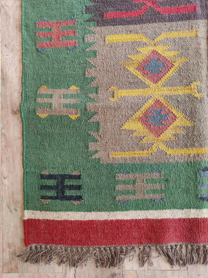 Geometric Tribal Design Multicolor Bohemian Home Decor Rug