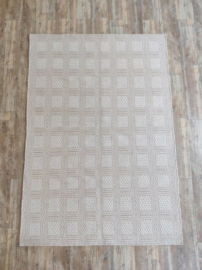 Sophisticated Neutrality Intricate Relief in Natural Wool