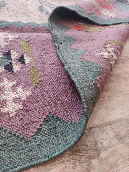 Lavender Meadow Antique Style Floral Kilim rug