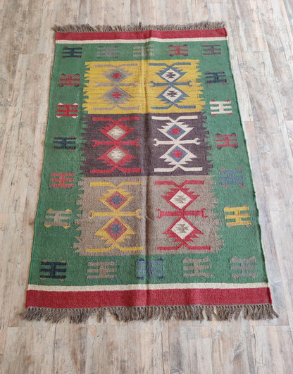 Geometric Tribal Design Multicolor Bohemian Home Decor Rug