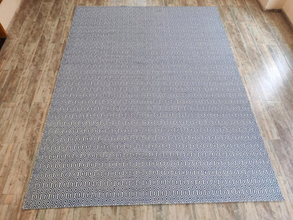 Indigo Lattice Oasis Artisan Woven Area Rug Carpet