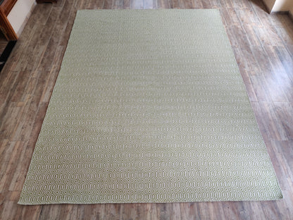 Emerald Moss Lattice Premium Handloom Living Room Carpet