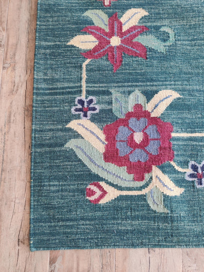 Emerald Rose Estate Handwoven Victorian Style Rug
