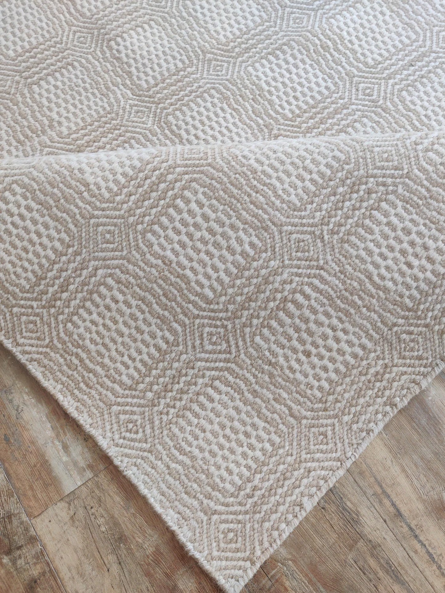 Sophisticated Neutrality Intricate Relief in Natural Wool