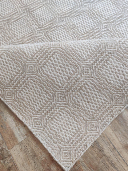 Sophisticated Neutrality Intricate Relief in Natural Wool