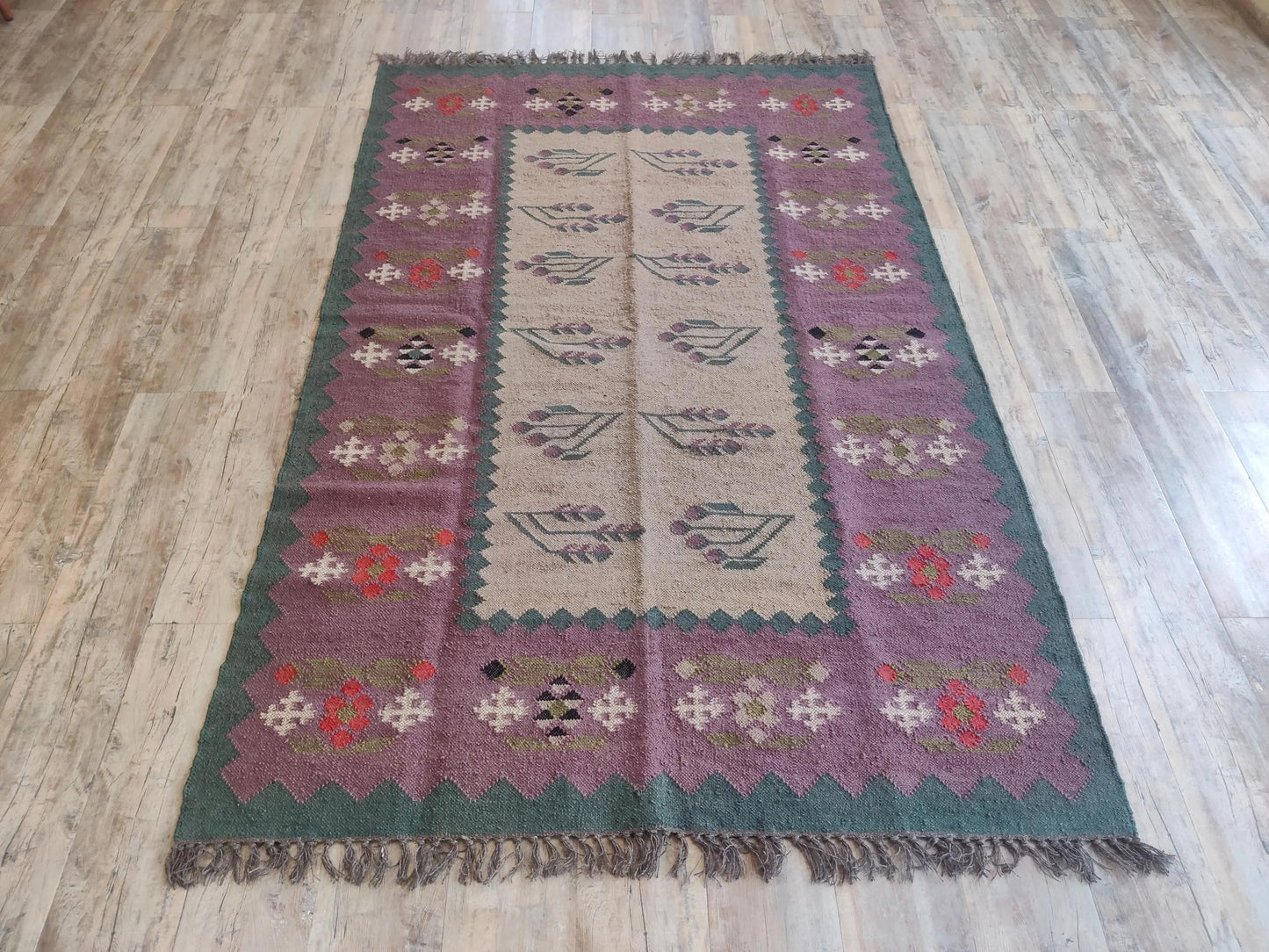 Lavender Meadow Antique Style Floral Kilim rug