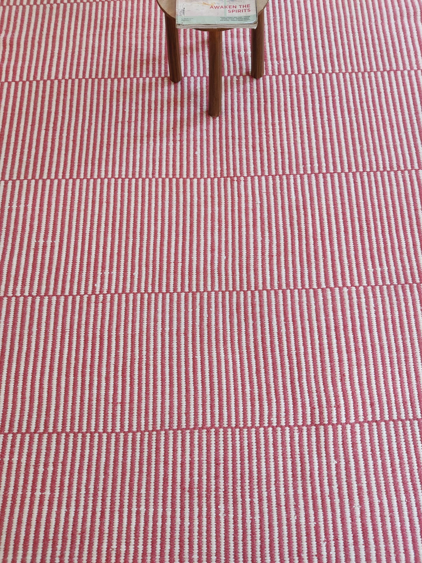 Organic Fiber Rust Red Dhurrie Artisan Crafted Sustainable Home Decor