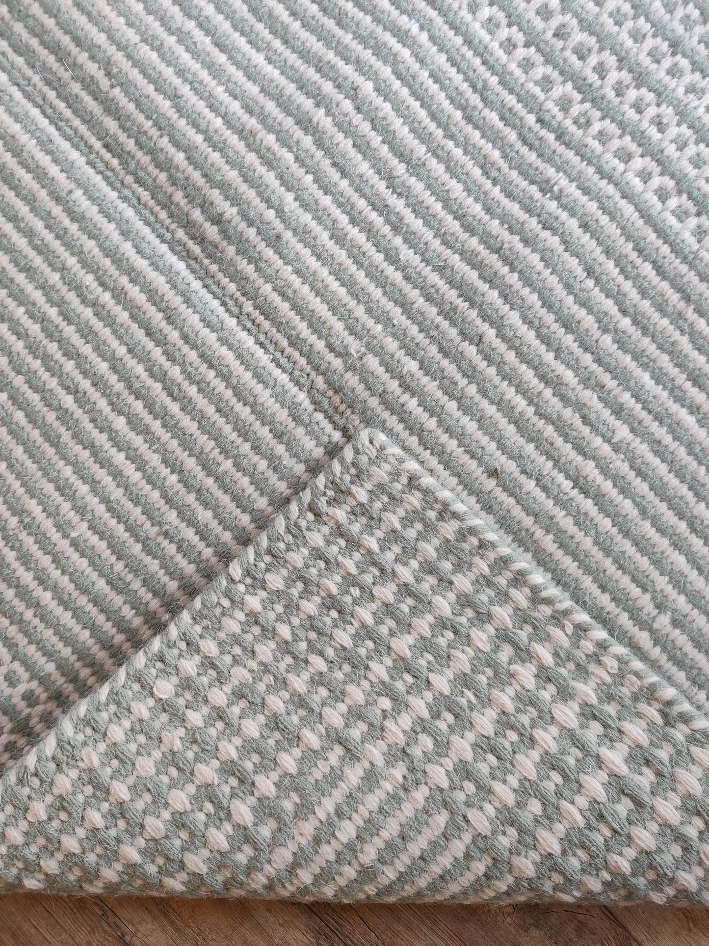 Light Grey & Ivory Linear Design Premium Artisan Crafted Home Decor