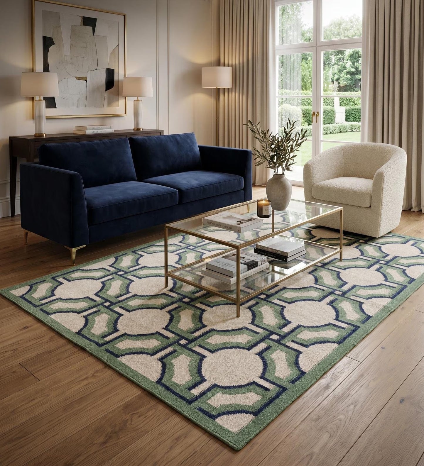 Sage Imperial Trellis andwoven Luxury Geometric Rug