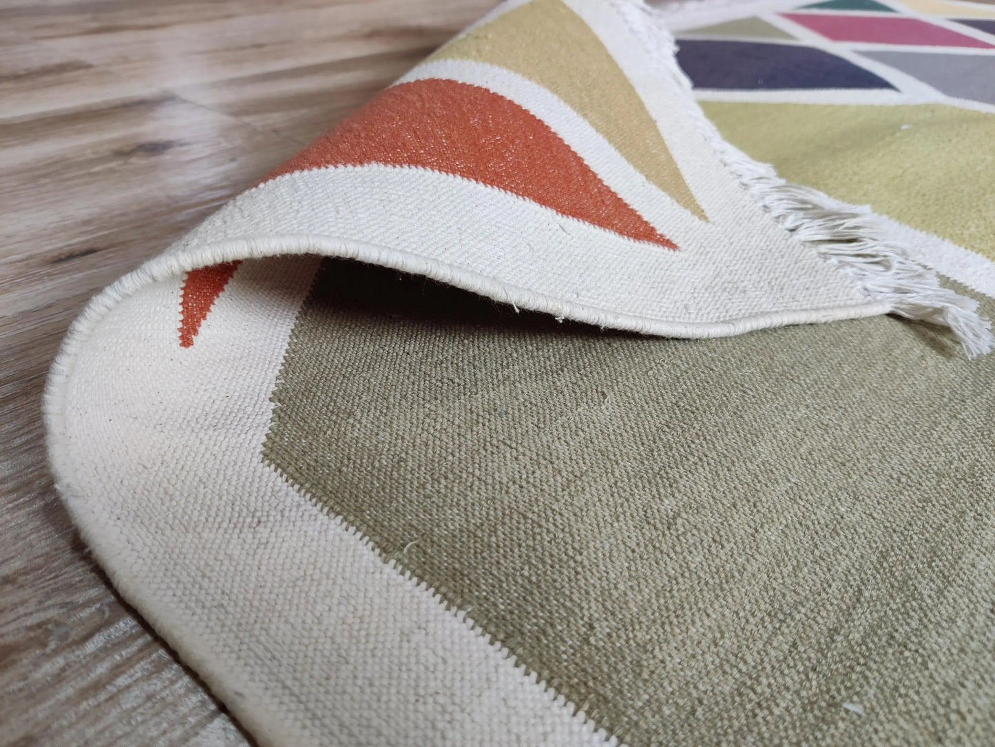 Modern Harlequin Geometric Dhurrie rug