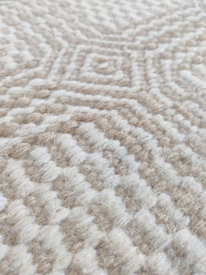 Sophisticated Neutrality Intricate Relief in Natural Wool