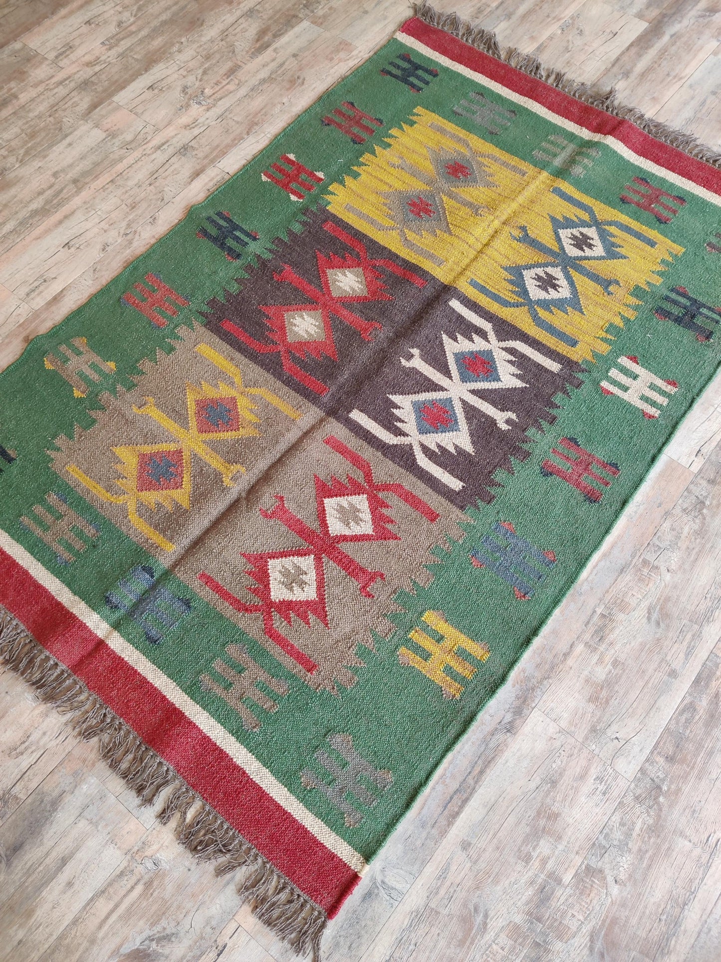 Geometric Tribal Design Multicolor Bohemian Home Decor Rug