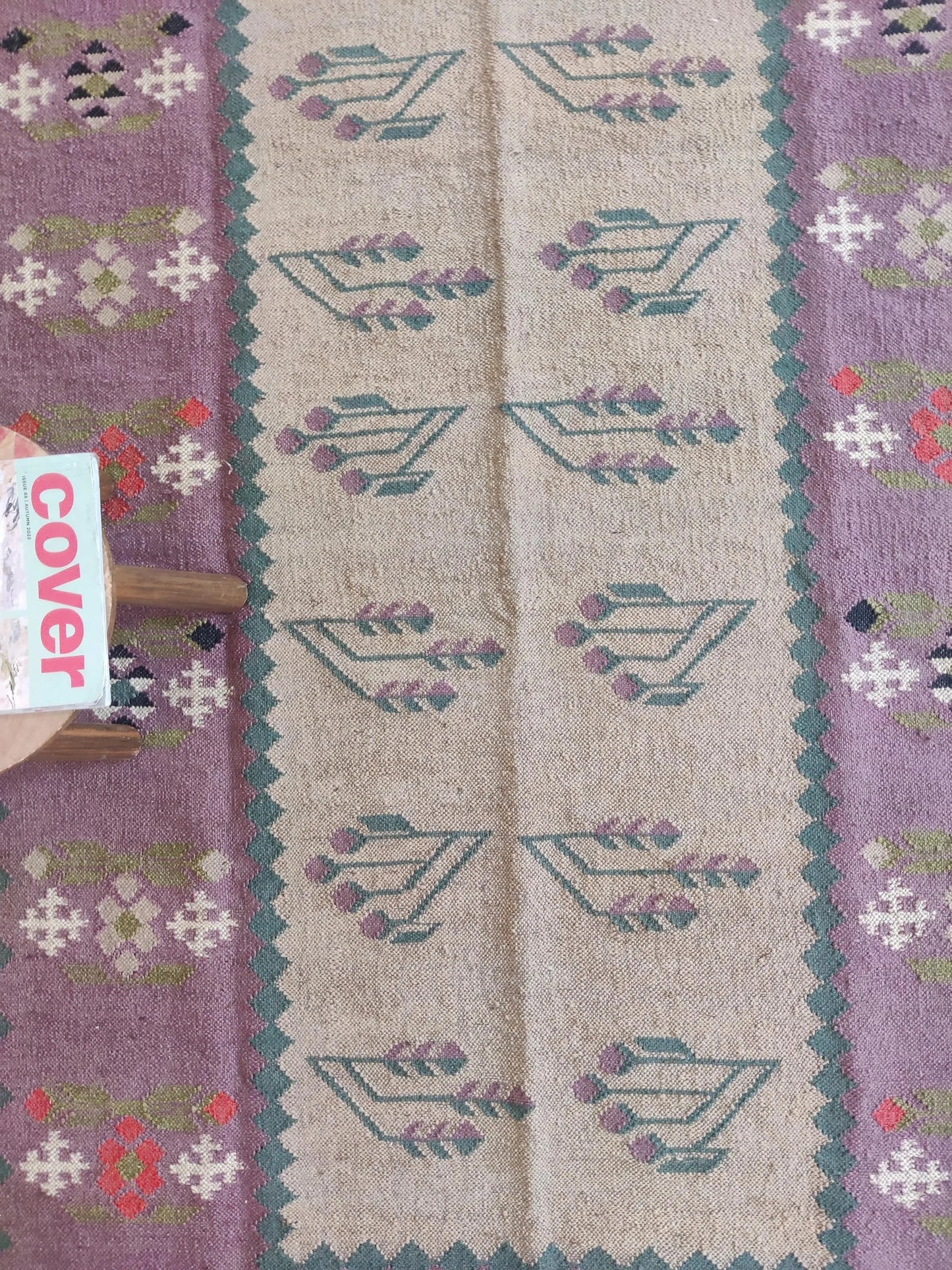 Lavender Meadow Antique Style Floral Kilim rug