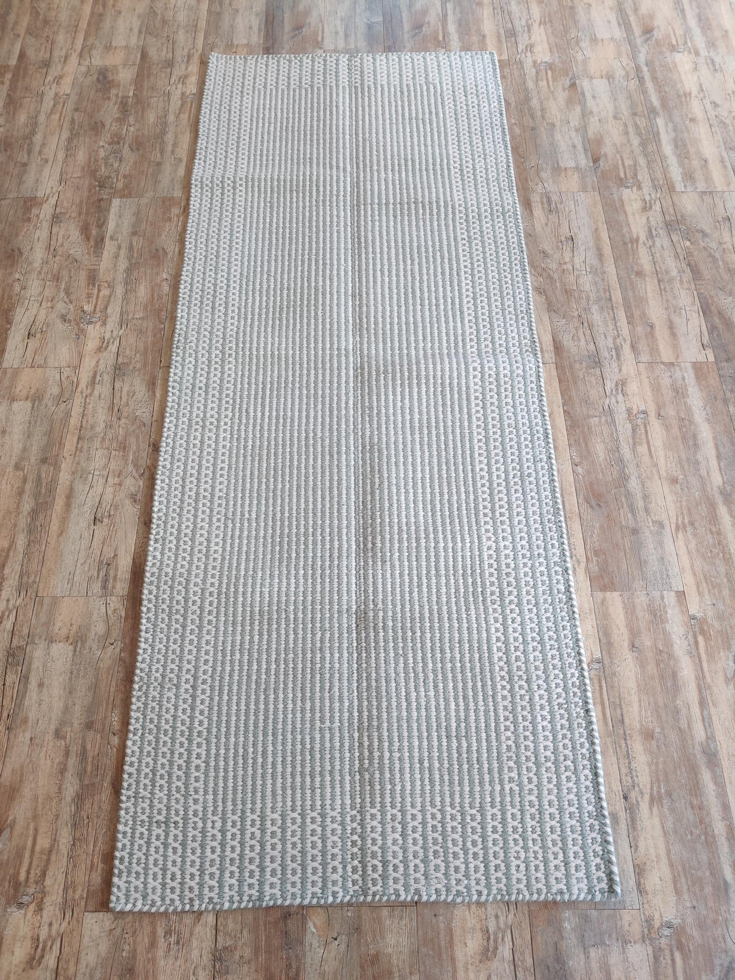Light Grey & Ivory Linear Design Premium Artisan Crafted Home Decor
