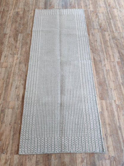 Light Grey & Ivory Linear Design Premium Artisan Crafted Home Decor