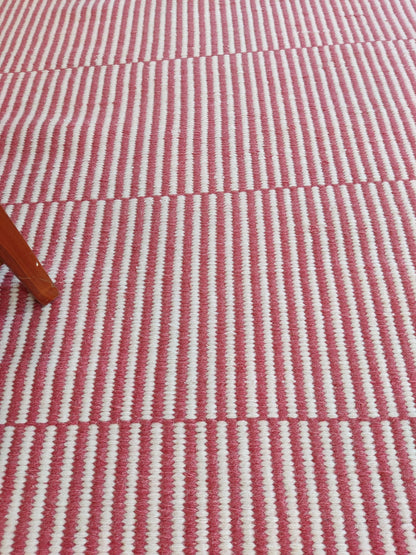 Organic Fiber Rust Red Dhurrie Artisan Crafted Sustainable Home Decor