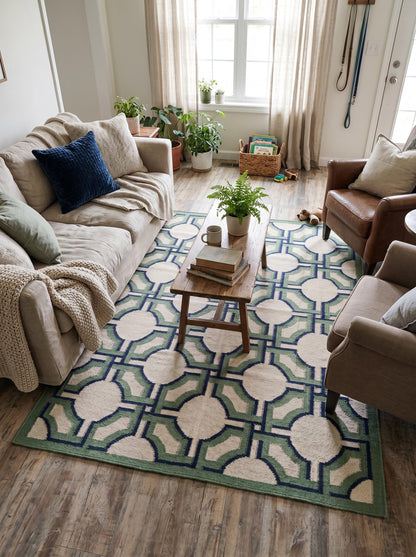 Sage Imperial Trellis andwoven Luxury Geometric Rug