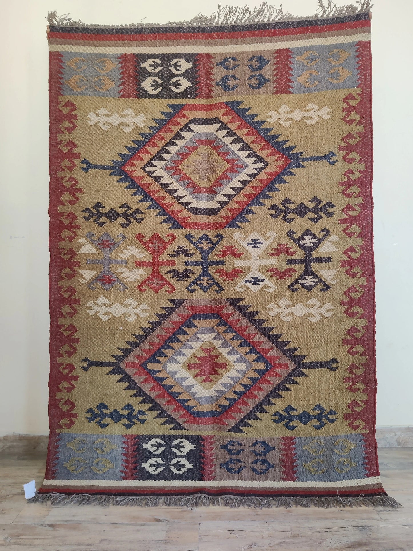 Veridian Column Bloom Reversible Artisan Area Rug